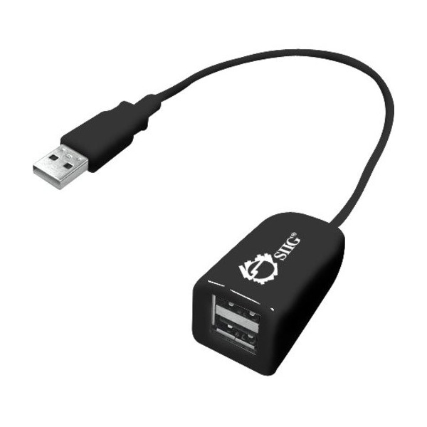 Siig AC Compact 2Port USB 2.0 Hub Brown Box JU-H20011-S1 - main