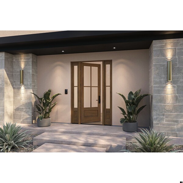 Doornmore G7504, 65.25" x 98" ( 36" Door + 2x12" Side) Left Hand, Mahogany SDL 4 Lite, 3/4 Lite Exterior Door G7504-SW-3696-G7502-SL_1-2_LI - main