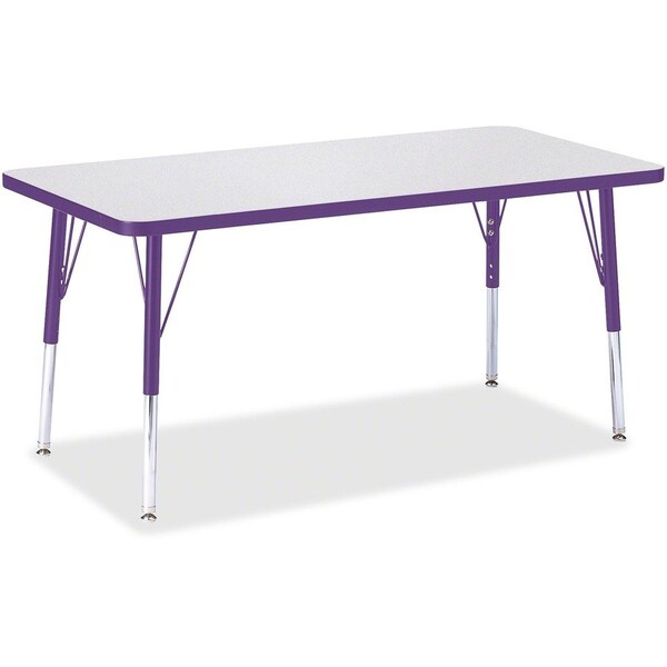Jonti-Craft Berries Rectangle Activity Table, 24 in. x 48 in., E-height, Freckled Gray/Purple/Gray 6403JCE004 - main