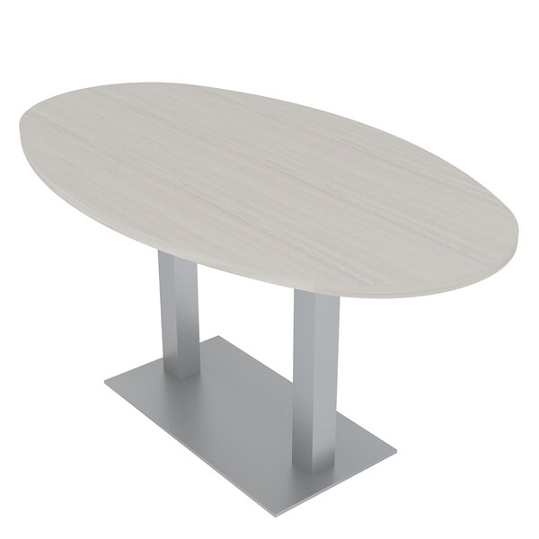 Skutchi Designs Boval Conference Table With Power Unit, 36 in W, 72 in L, Ivory HAR-BOVL-36X72-DOU-K458-NA - main