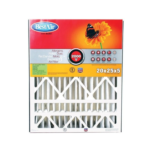 Bestair 20 in. W X 25 in. H X 5 in. 11 MERV Pleated Air Filter 1 pk AB2025-11R-3 - main