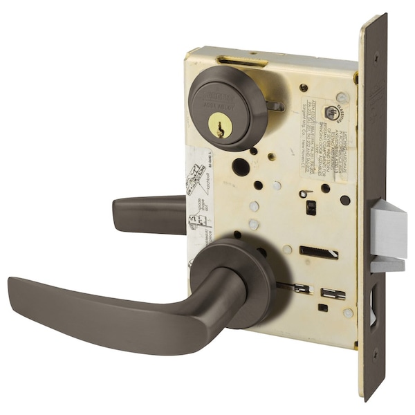 Sargent Grade 1 Office or Entry Mortise Lock, B - Lever, LN - Rose, Dark Oxidized Satin Bronze Oil Rubbed 8255 LNB 10B - main