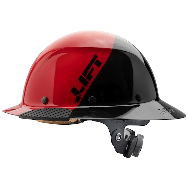 Lift Safety DAX Fiber Resin Full Brim Hard Hat (50/50 Gloss Red/Black) - ANSI-G, TYPE 1 HDF50-20RD - main