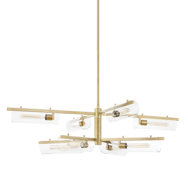 Mitzi Ariel 8 Light Chandelier 10.5 In. Aged Brass H326808-AGB - main