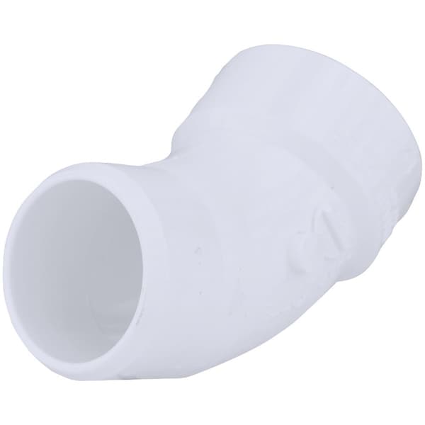 Charlotte Pipe And Foundry 1-1/4'' Schedule 40 45 Deg. DWV PVC Street Elbow, 1/8 Bend PVC 00323 0600HA - main