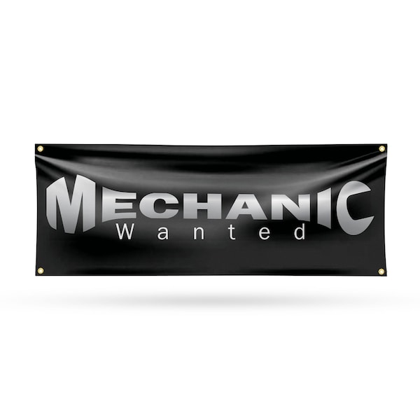 Signmission Mechanic Wanted, 18 Inch x 48 Inch, Vinyl Banner B-30733 - main