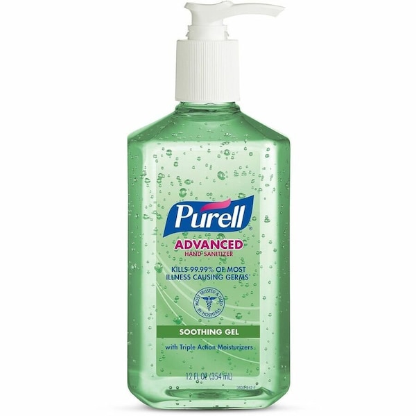 Purell Hand Sanitizer, Gel, Pump Bottle, 12 oz, Fresh, Ethyl Alcohol, 12 Pumps Included, 12 PK 3639-12 - main