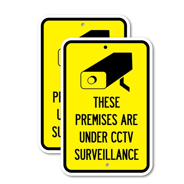 Signmission Premises Are Under CCTV Surveillance, 18'' X 24'' 2 Signs, Heavy Gauge Aluminum, 2PK A-1824-2PACK-2605 - main