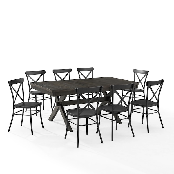 Crosley Hayden 9-Piece Dining Table Set For 8 W/Camille Chairs KF20012SL-MB - main