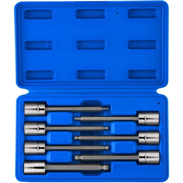 Neiko 0.375 in Dr. Extra-Long Ball-End Hex-Bit Socket Set, SAE Sockets 10244A - main