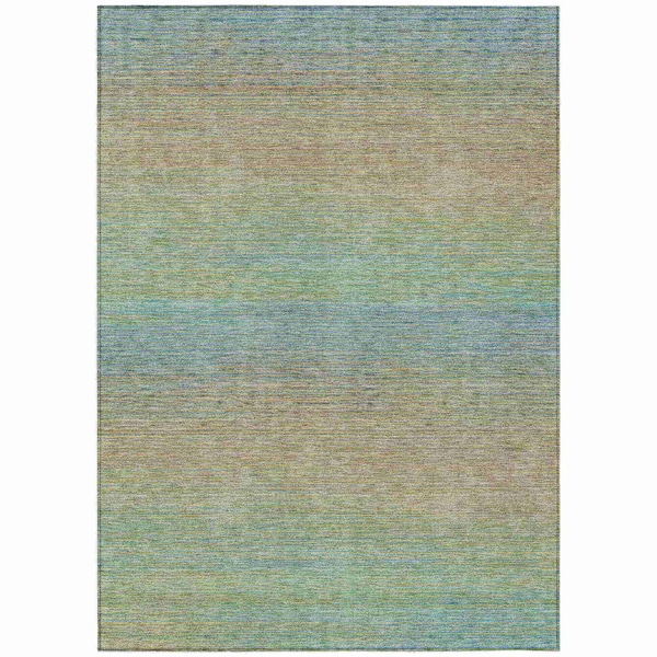 Homeroots 5' X 8' Blue Striped Washable Indoor Outdoor Area Rug 608796 - main