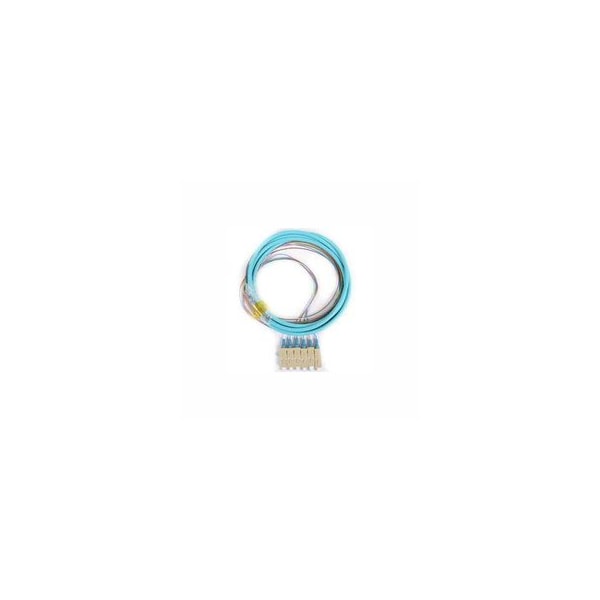 Cable Wholesale 6-Strand SC/PC Distribution Pigtail, Multimode 50um OM3, Color Coded 900um Breakout, 3 meters 15F2-40006 - main