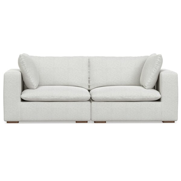 Homeroots 88" Gray Fabric Modular Sofa With Brown Legs 641018 - main