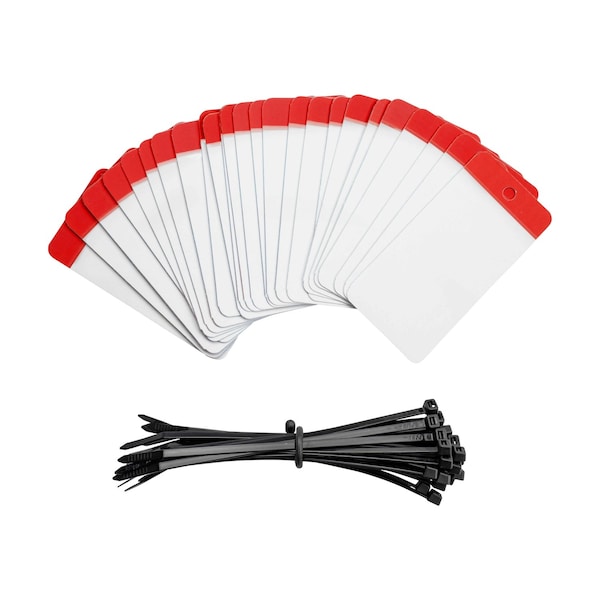 Brady Self-Laminating Blank Tags Polyester 5 in H x 2.5 in W Red 25/PK, 25PK 102018 - main