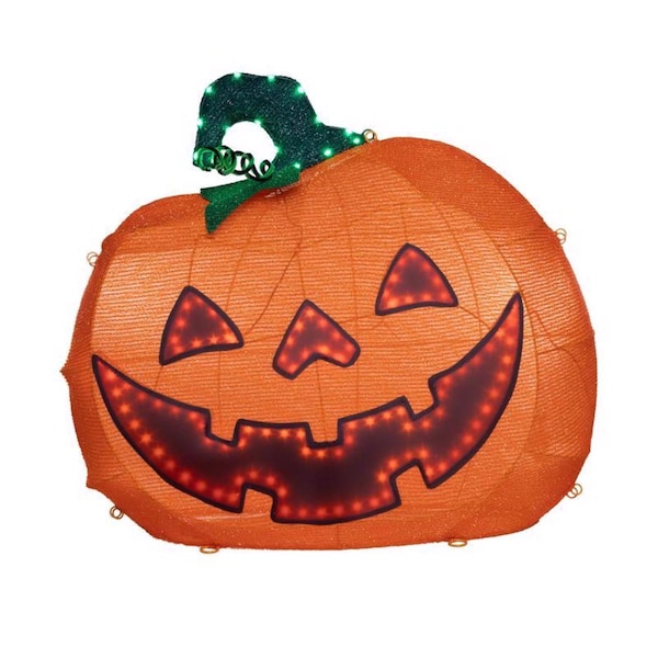 Celebrations Halloween Orange 27 in. Happy Face Lantern Halloween Decor 14-02011A - main