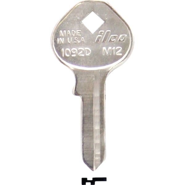 Ilco Master Nickel Plated Padlock Key M12 / 1092D, 10PK IAL3391700B - main