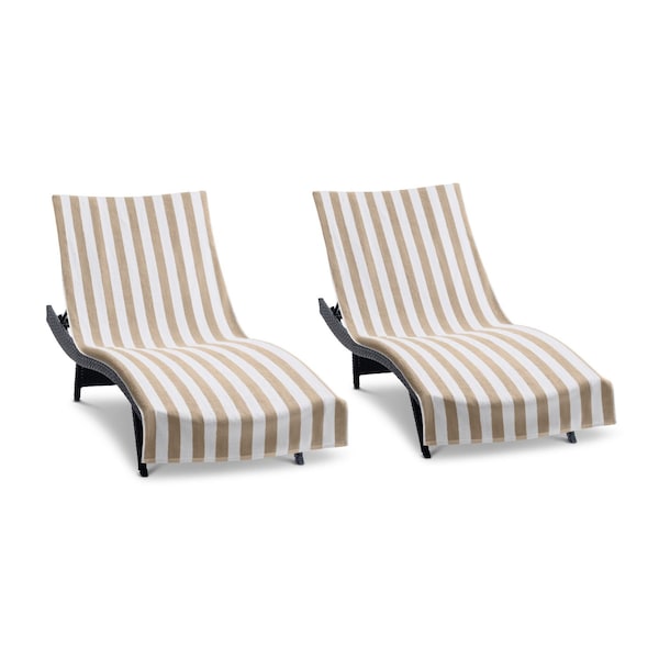Hospeco California Cabana Chaise Cover 30x85 Beige - Pack of 2, 2PK P-CC-CABANA-BG - main