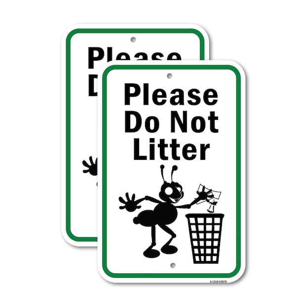 Signmission Please Do Not Litter, Heavy-Gauge Aluminum Rust Proof Parking Sign, 18" x 24", A-1824-24878 A-1824-24878 - main