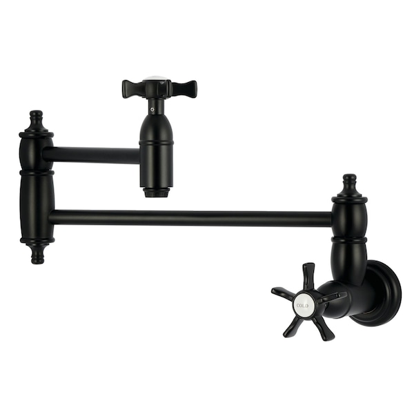 Kingston Brass Wall Mount Pot Filler Faucet, Matte Black KS3100NX - main