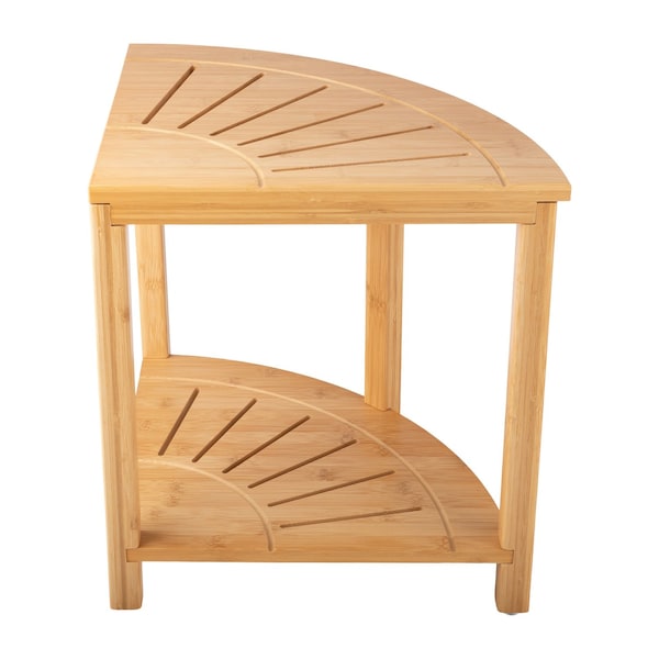 Lavish Home Corner Shower Bench Water Resistant Shower Stool for Inside Shower, Bathroom, or Sauna Foot Rest ST-BATH8-NT - main