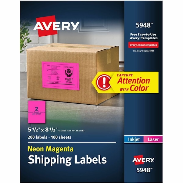 Avery Dennison LABEL, 5.5X8.5, 200, NEON, MG 5948 - main