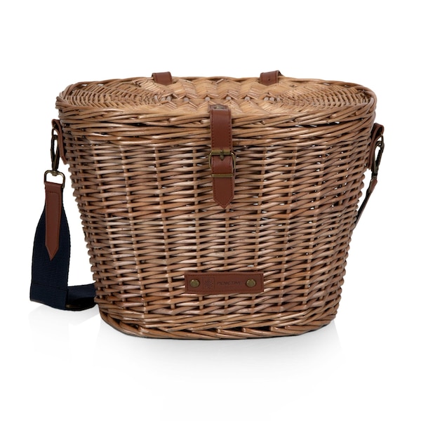 Picnic Time Family Of Brands Cambridge Bicycle Basket, Natural Wicker 125-00-173-000-0 - main