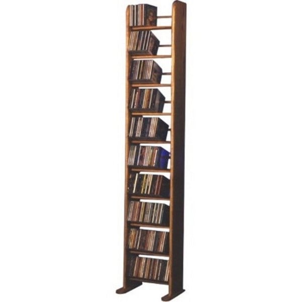 Wood Shed Cdracks Solid Oak 10 Row Dowel Tower CD Rack Capacity 260 CD s Honey Oak Finish 1004 - main