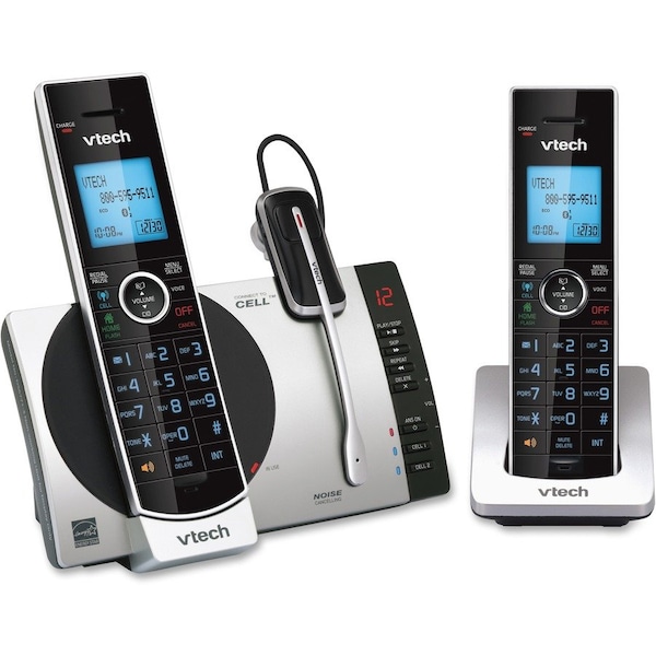 Vtech Connect to Cell DS6771-3 DECT 6.0 Cordless Phone - Black, Silver DS6771-3 - main