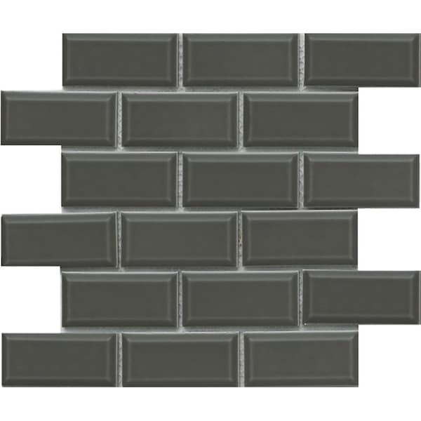 Emser Tile Reward Series Porcelain Mosaic Tile, 12 in L Tile, 11 in W Tile, Pressed Edge, Bevel Pattern, 10PK F27REWAGR1112MBV - main