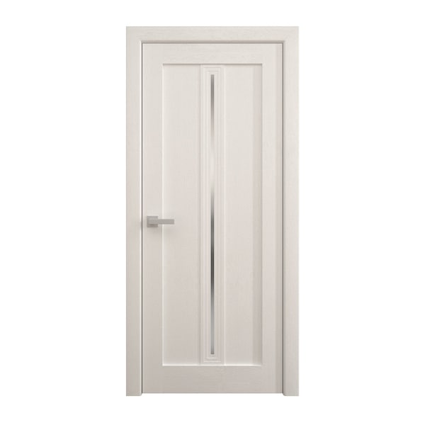 Sartodoors Interior Solid French Door 28 x 84 inches, Ego 5014 Painted White Oak, Single Regular Panel Frame EGO5014ID-PWO-2884 - main