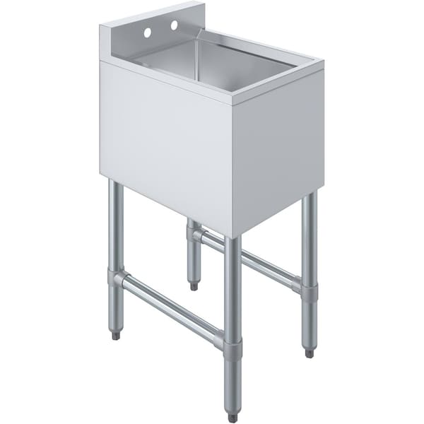 Amgood 1 bowl, Freestanding, 304 Stainless Steel, 14 in. W x 19 in. L x 33 in. H AMG SINK BAR S1C-101410-NF-Z - main