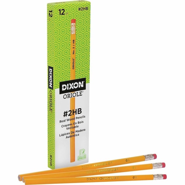 Dixon Pencil, Oriole, No 2Hb, Yllw, PK12 12872 - main