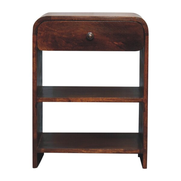 Homeroots 24" Brown Solid Wood One Drawer Nightstand 651600 - main