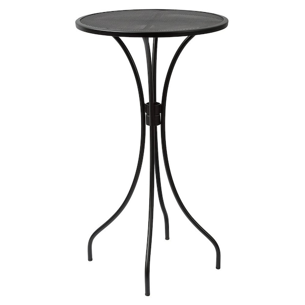 Bfm Seating Barnegat Bar Height Table 24in Round E-Coated, Powder Coated Micro-Mesh Steel - Black SU24RBL-T - main