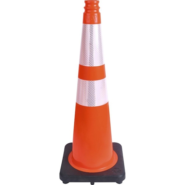 Tatco Traffic Cone, 10.75 x 10.75 x 28, Orange/Silver/Black 35500 - main