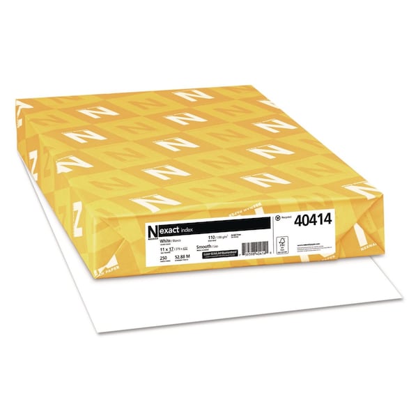 Neenah Paper Exact Index Card Stock, 90lb, 8-1/2 x 11, White, 250 Sheets 40414 - main