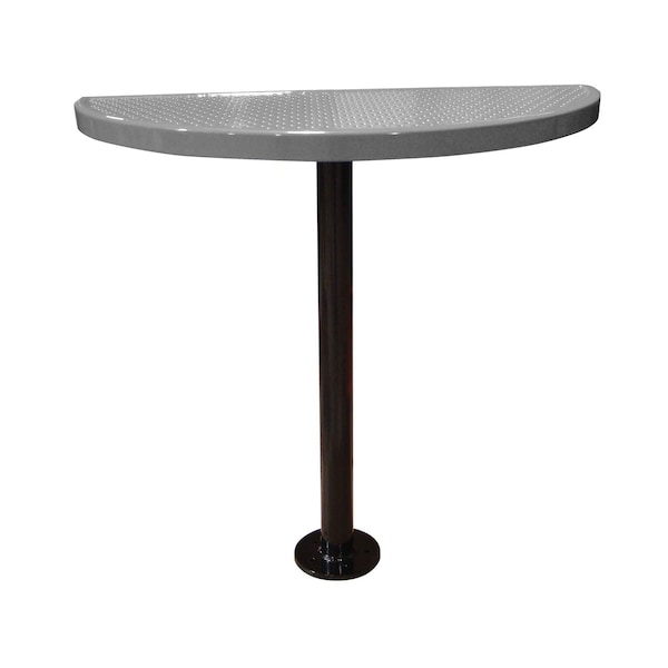 Leisure Craft Perforated Semi-Circle Pedestal Table, Portable, 40"H, Gray STAB40-PERF-GRAY - main