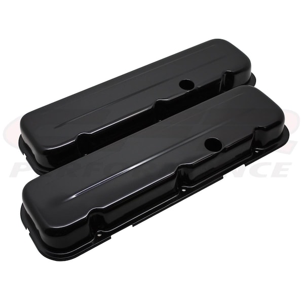 Cfr Performance CFR 1965-95 Chevy Big Block 396-427-454-502 Short Steel Valve Covers - Black CF55158 - main
