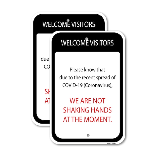 Signmission Welcome Visitors, 18'' X 24'' 2 Signs, Heavy Gauge Aluminum, 2PK A-1824-2PACK-25588 - main