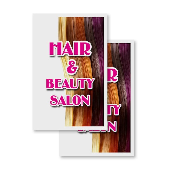 Signmission Hair & Beauty Salon, Vinyl Decals Only 24 Inch x 36 Inch, Vinyl Decal, 2PK DSB-2436-2PACK-Hair & Beauty Salon - main
