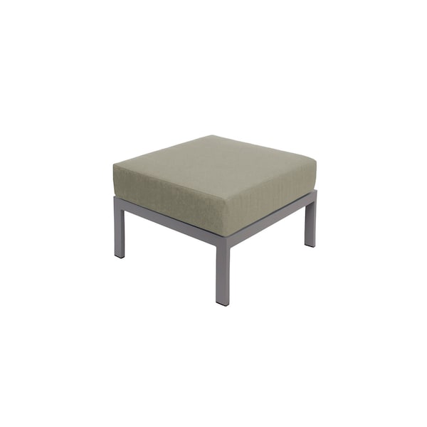 Bfm Seating Belmar Outdoor Ottoman with Sunbrella Cushion, Soft Gray Frame PH6106SG-14106 - main
