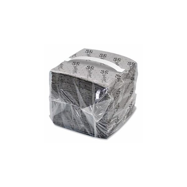Spilfyter Sorbent Pads and Rolls, 18 in L x 16 in W, Universal, Light, Single-Ply, Gray, Pads, 200, 200PK 920-SFG-70 - main