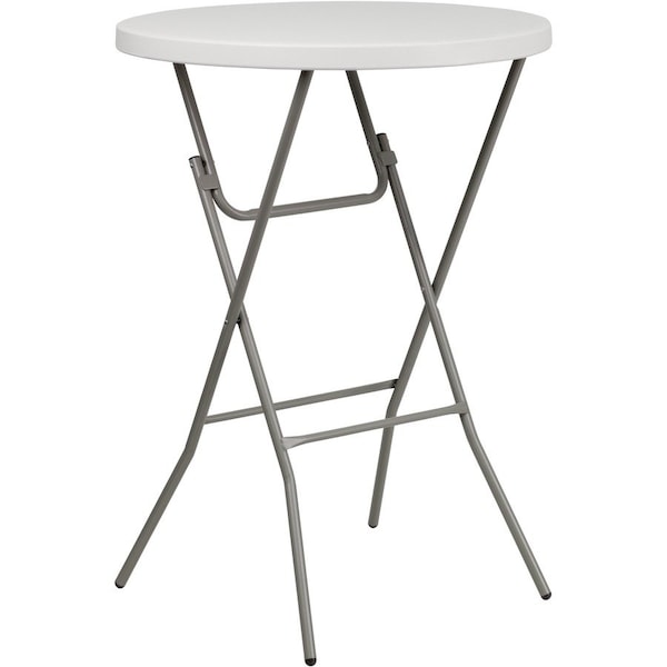 Flash Furniture Round Fold Bar Table, Plastic, Rnd, White, 32", Plastic Top, White RB-32RB-BAR-GW-GG - main