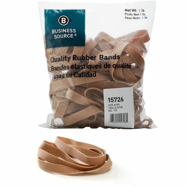 Business Source Rubber Band, Beige, Rubber, PK60 BSN15726 - main
