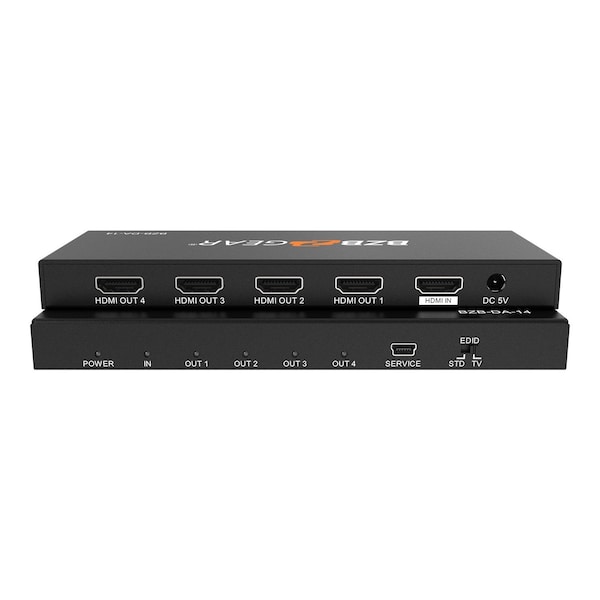 Bzbgear 1x4 4K UHD HDMI Splitter with HDR and 3D Support BG-DA-14 - main