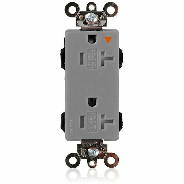 Leviton Straight Blade Receptacle, 5-20R, 20 A, 125V AC, Flush Mount, Isolated Ground MT163-IGG - main