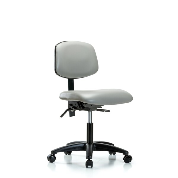 Blue Ridge Ergonomics Desk Chair Desk Chair, Vinyl, Tilt Casters, Dov, No Arms, 18" to 23" Height, Vinyl, Dove BR-VDHCH-RG-T1-A0-RC-8567 - main