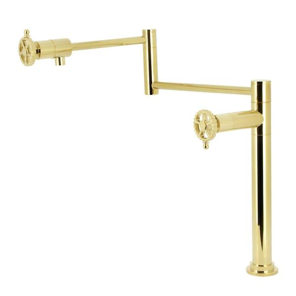 Kingston Brass Deck Mount Pot Filler Faucet, Polished Brass KS4702CG - main