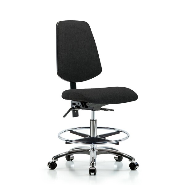 Blue Ridge Ergonomics Fab Med Bench Chair, Bk, CF, Cast, Blk, No Arms, 22" to 29" Height, Black BR-FMBCH-MB-CR-T0-A0-CF-CC-F42 - main