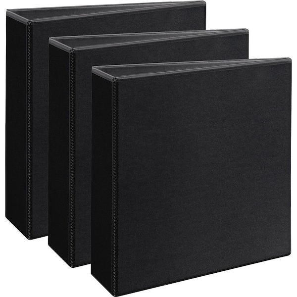 Avery reg Durable View Binders EZD Rings, Black, 3PK AVE09700BD - main